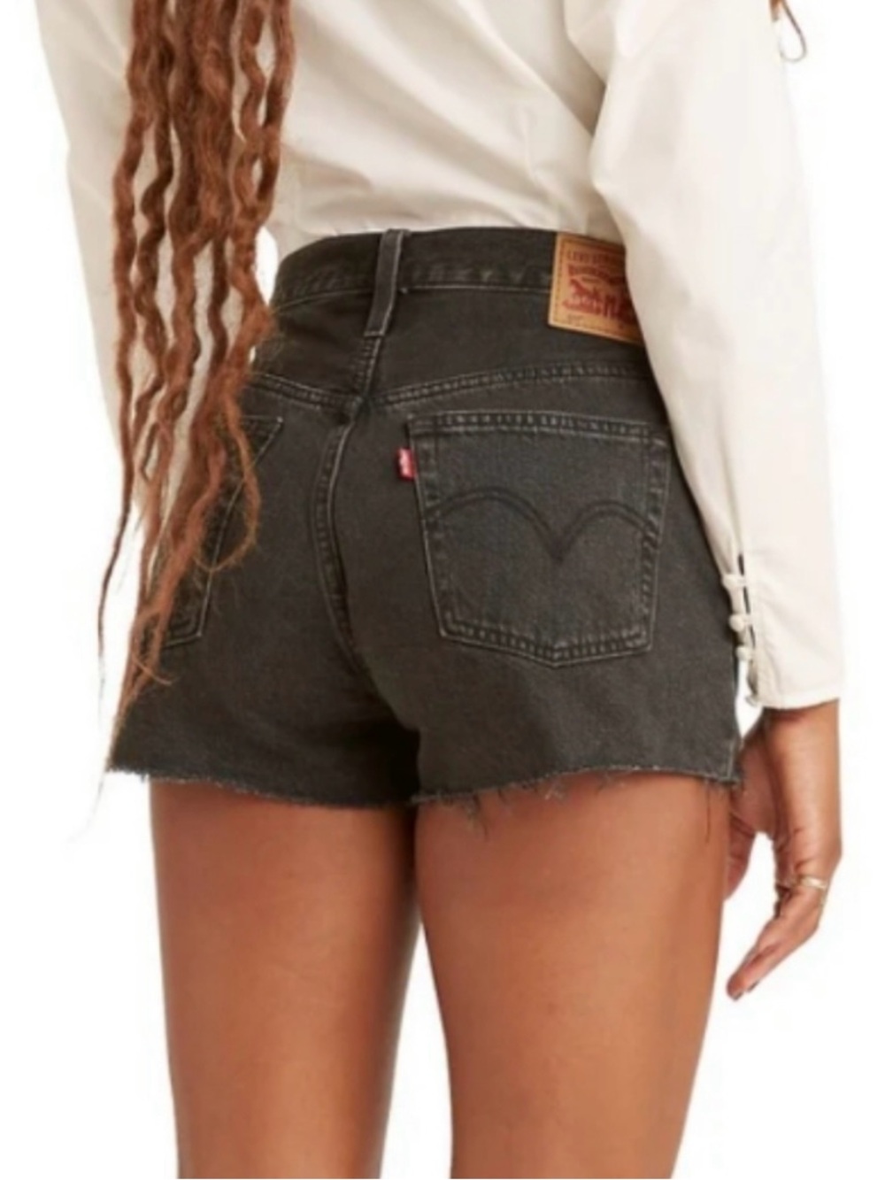 Vintage Levi's 501 Cutoff Jean denim Shorts Black wash xl waist 36 38 @p